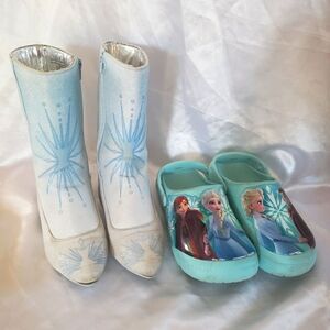Frozen 2 Elsa Bundle Blue Boots and Crocs!!!!!